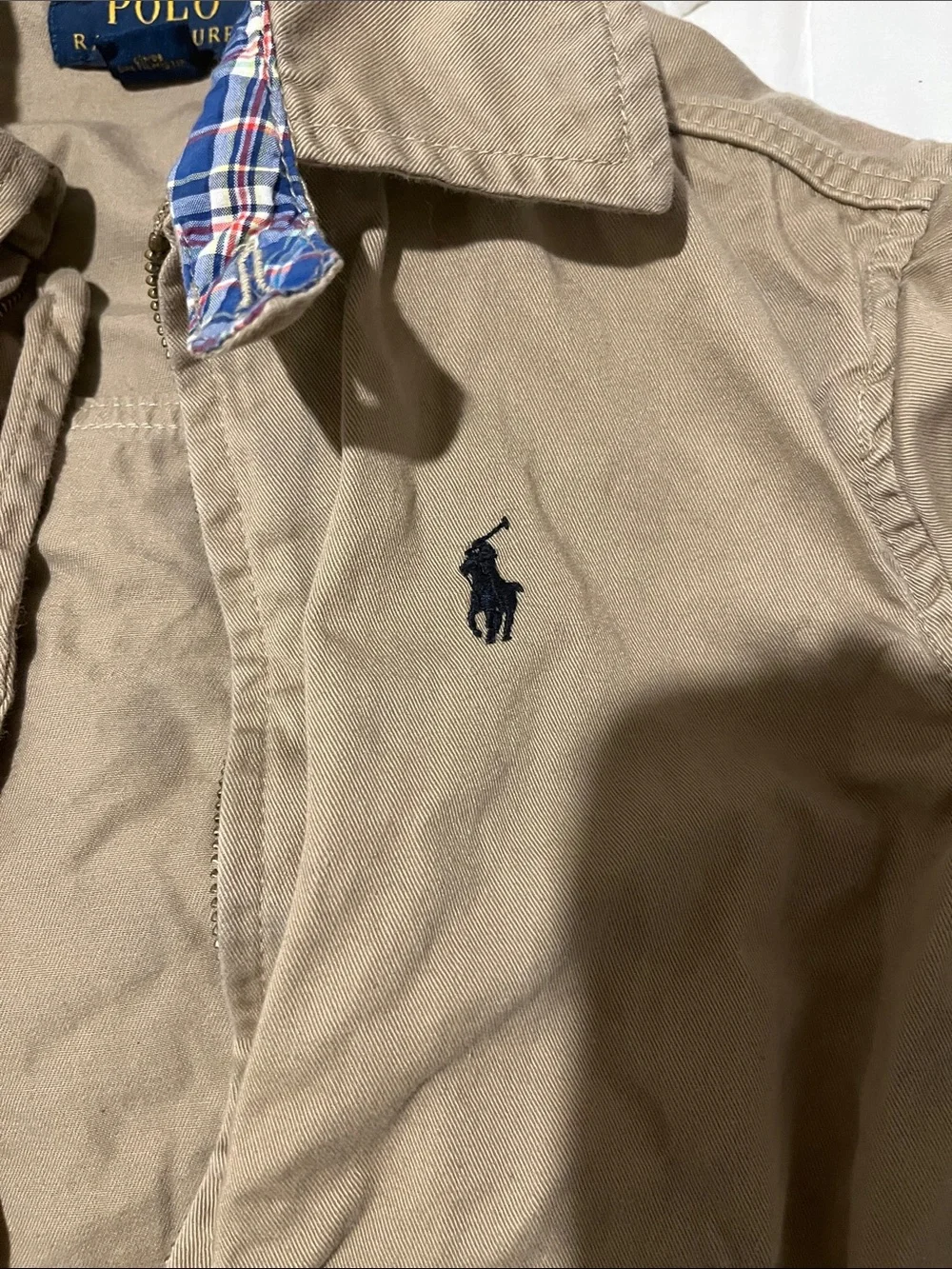 Ralph Lauren kids sz S (8)Tan Cotton Jacket - Classic Polo Logo